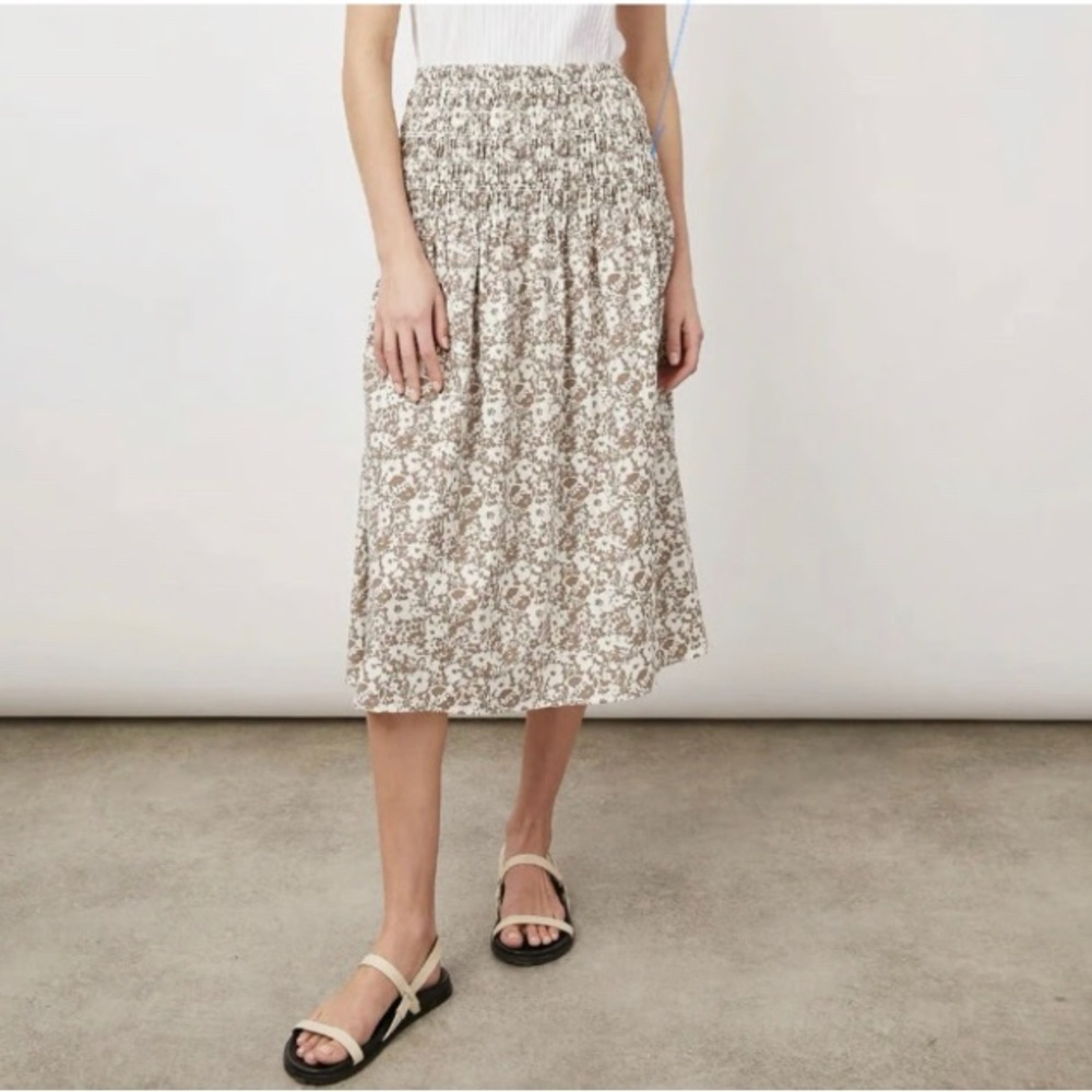 Rails Selena smocked cotton floral lightweight midi skirt size XL feminine boho